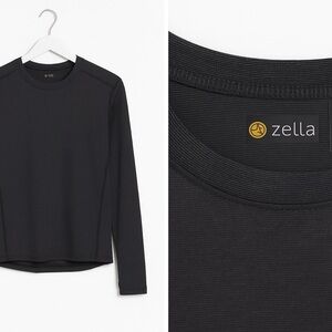 Zella Charcoal Long Sleeve Shirt with horizontal stripes